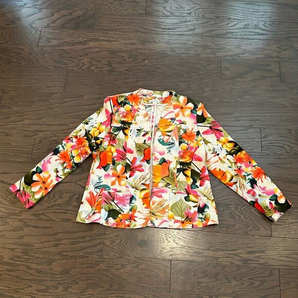 Coldwater Creek Vibrant Floral Jacket Size XL NWOT - Picture 9 of 9
